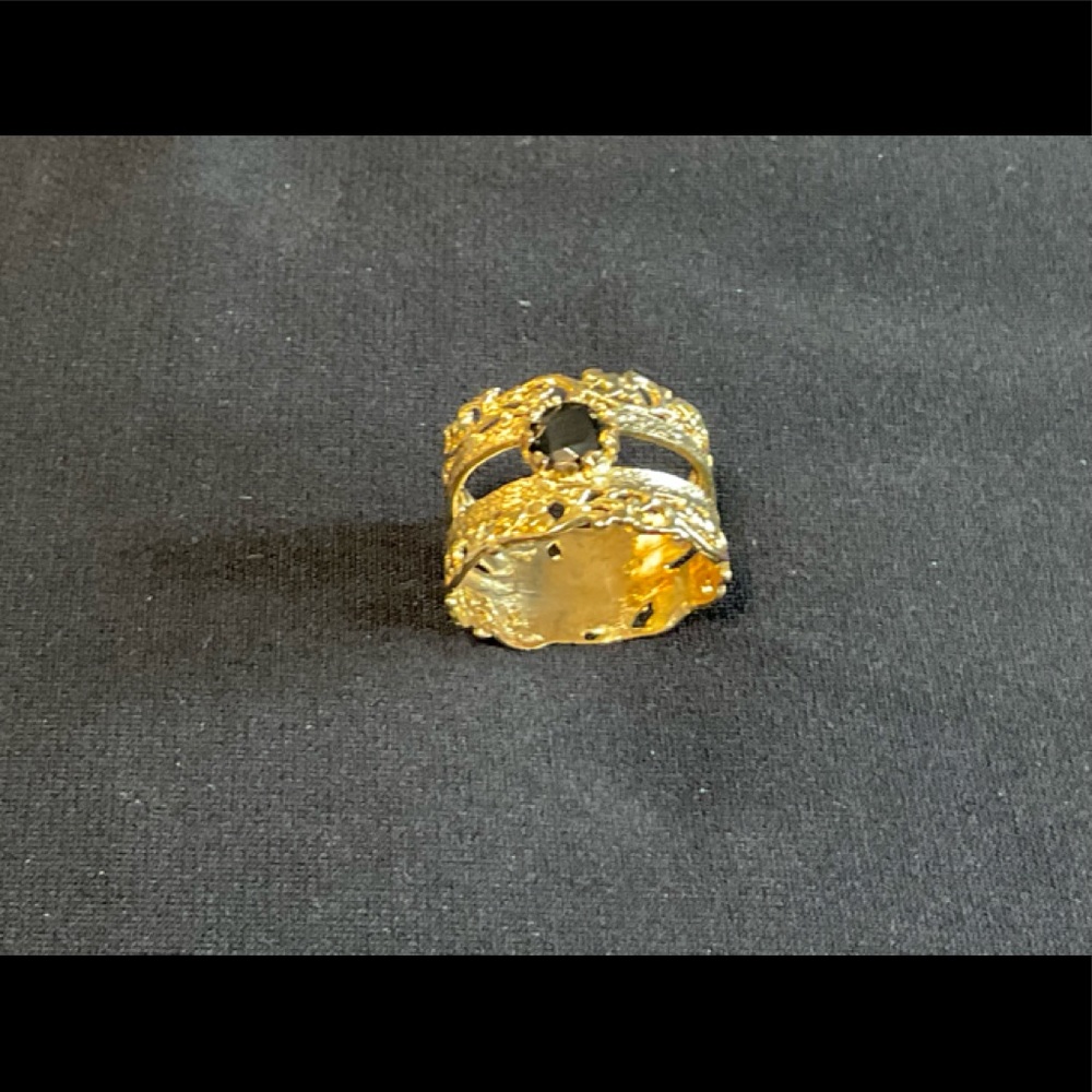 Handmade gold-filled ring with onyx stone from Israel.